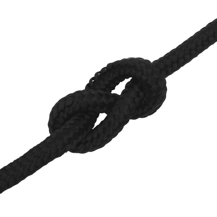 Frânghie de lucru, negru, 12 mm, 25 m, poliester WALTI