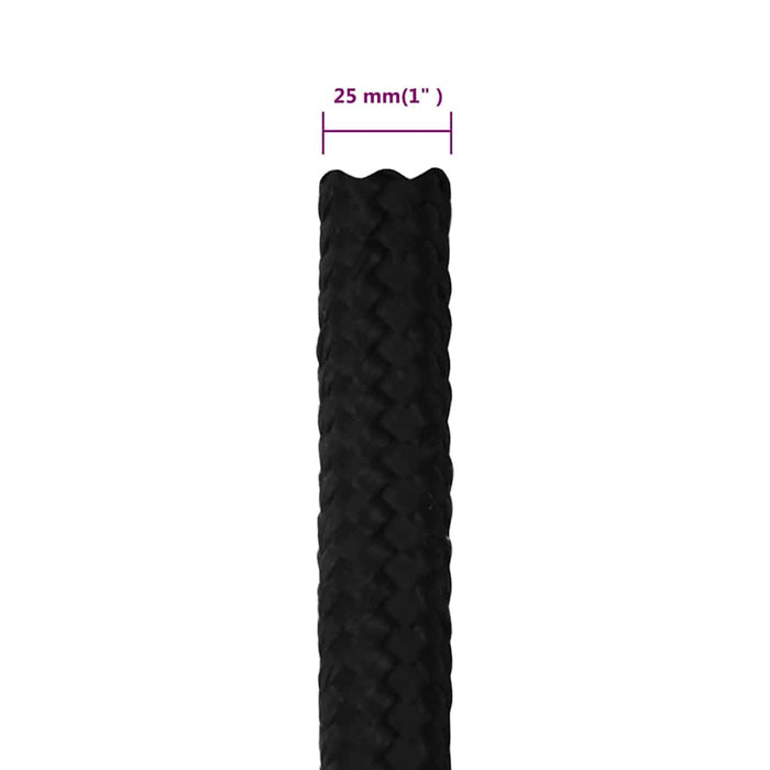 Frânghie de lucru, negru, 25 mm, 50 m, poliester - WALTI WALTI