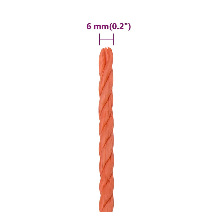 Frânghie de lucru, portocaliu, 6 mm, 25 m, polipropilenă - WALTI WALTI
