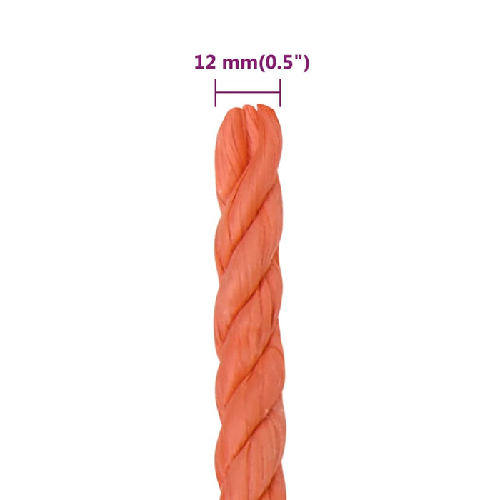 Frânghie de lucru, portocaliu, 12 mm, 25 m, polipropilenă - WALTI WALTI