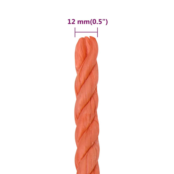 Frânghie de lucru, portocaliu, 12 mm, 50 m, polipropilenă - WALTI WALTI