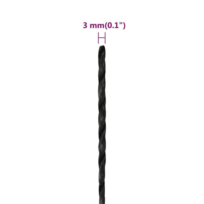 Frânghie de lucru, negru, 3 mm, 50 m, polipropilenă - WALTI WALTI