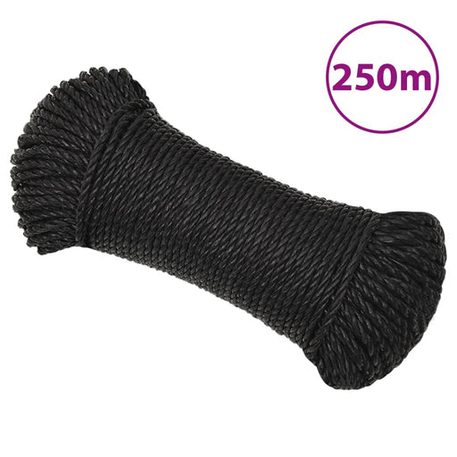 Frânghie de lucru, negru, 3 mm, 250 m, polipropilenă - WALTI WALTI