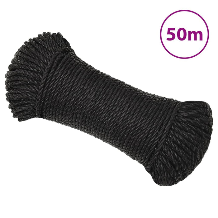 Frânghie de lucru, negru, 6 mm, 50 m, polipropilenă - WALTI WALTI