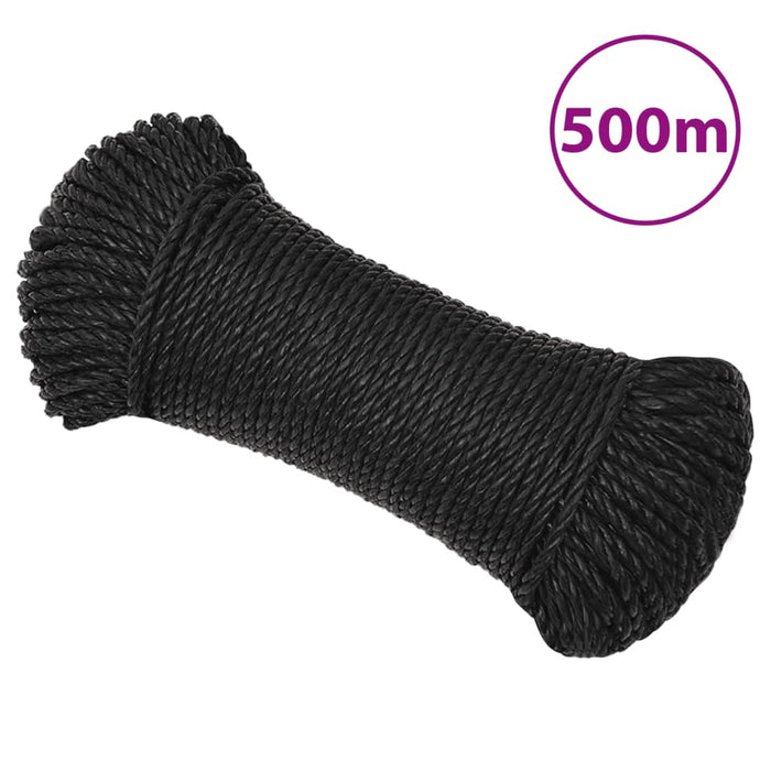Frânghie de lucru, negru, 6 mm, 500 m, polipropilenă - WALTI WALTI