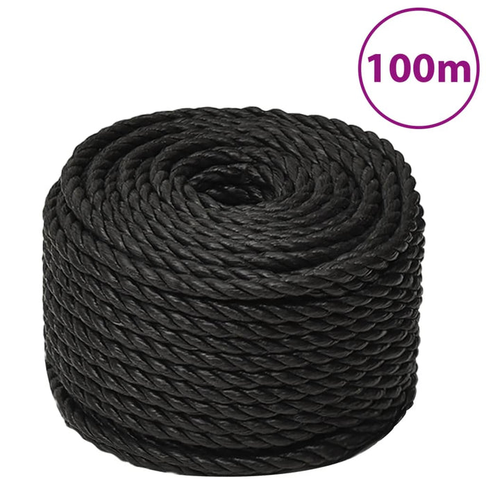 Frânghie de lucru, negru, 16 mm, 100 m, polipropilenă - WALTI WALTI
