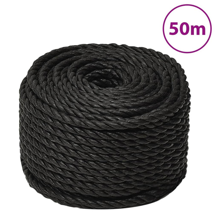 Frânghie de lucru, negru, 24 mm, 50 m, polipropilenă WALTI