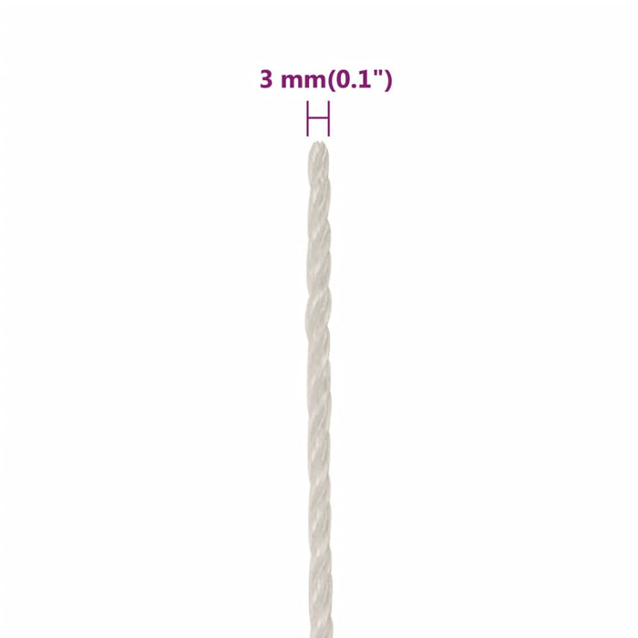 Frânghie de lucru, Alb, 3 mm, 50 m, polipropilenă - WALTI WALTI