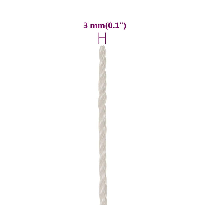 Frânghie de lucru, alb, 3 mm, 100 m, polipropilenă - WALTI WALTI