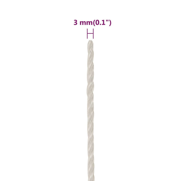 Frânghie de lucru, alb, 3 mm, 250 m, polipropilenă - WALTI WALTI