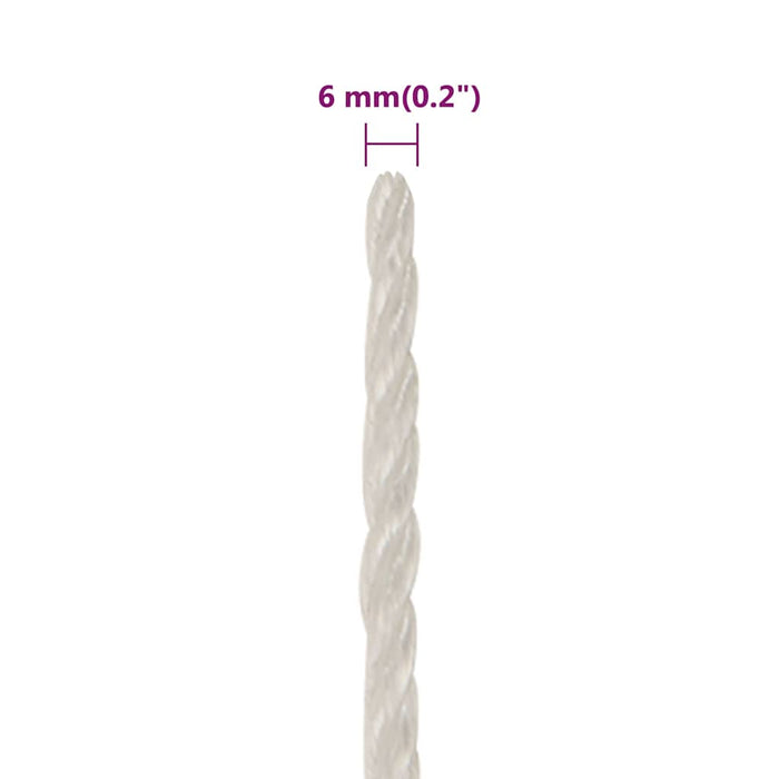 Frânghie de lucru, alb, 6 mm, 100 m, polipropilenă - WALTI WALTI