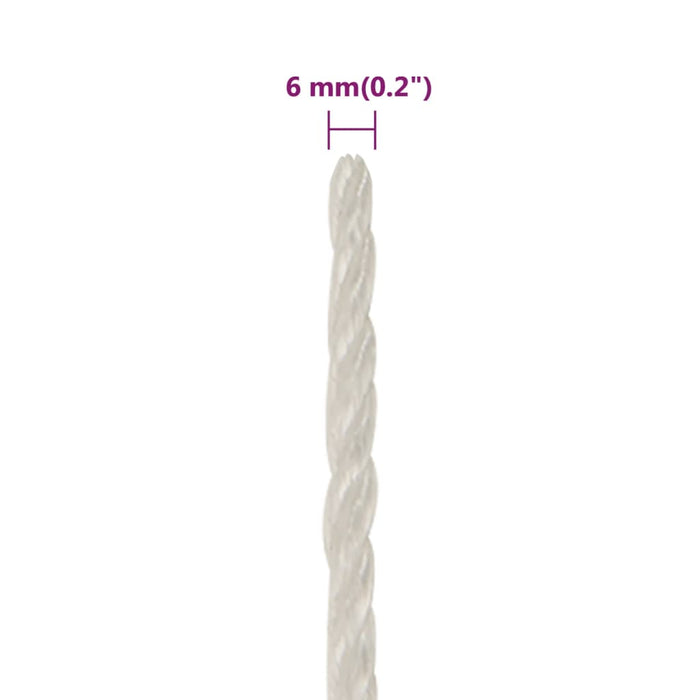 Frânghie de lucru, Alb, 6 mm, 250 m, polipropilenă - WALTI WALTI
