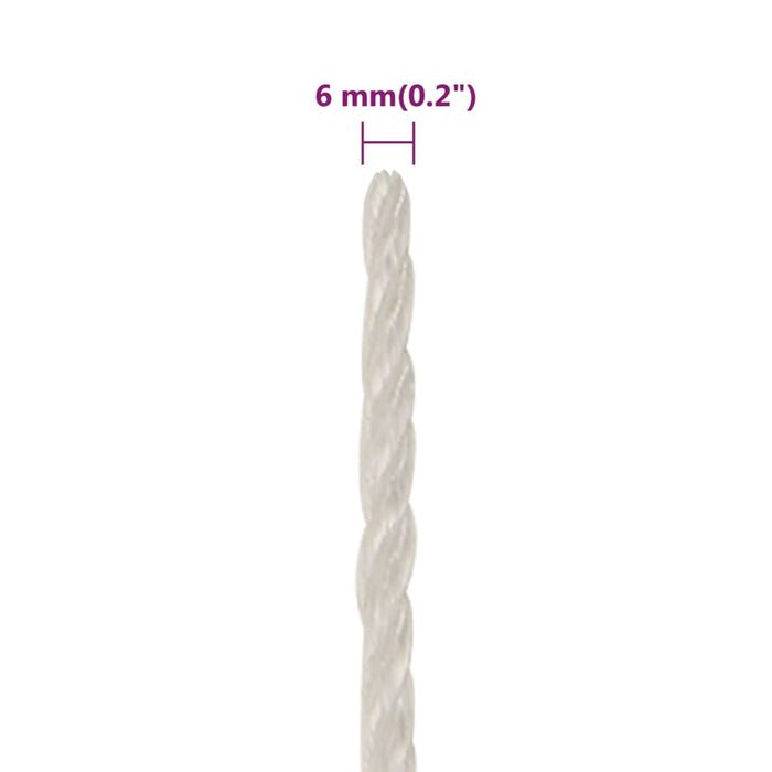 Frânghie de lucru, Alb, 6 mm, 500 m, polipropilenă - WALTI WALTI