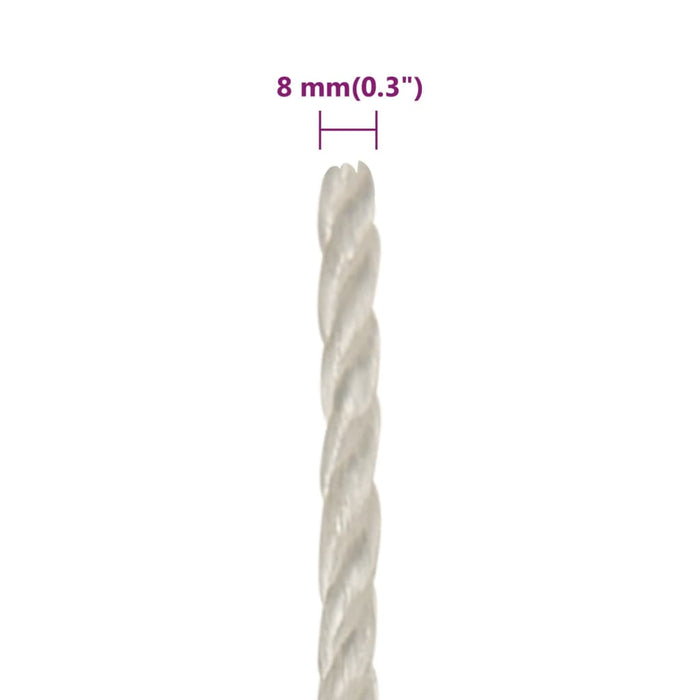 Frânghie de lucru, alb, 8 mm, 100 m, polipropilenă - WALTI WALTI