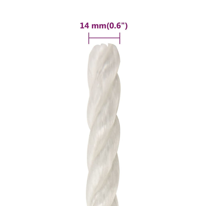 Frânghie de lucru, Alb, 14 mm, 25 m, polipropilenă - WALTI WALTI