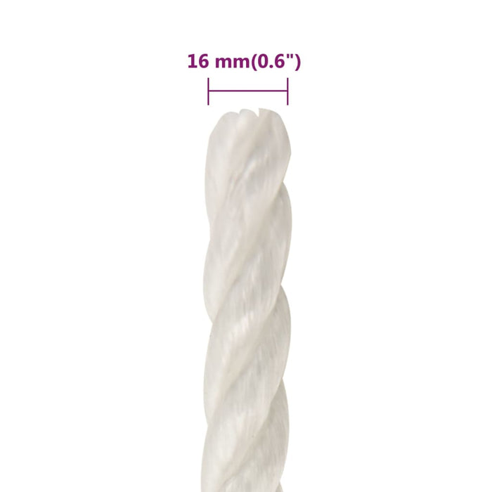 Frânghie de lucru, Alb, 16 mm, 50 m, polipropilenă - WALTI WALTI