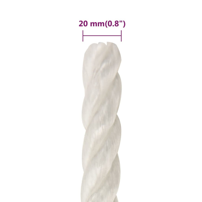 Frânghie de lucru, alb, 20 mm, 100 m, polipropilenă - WALTI WALTI