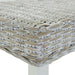 Bancă alb 160x35x45 cm, ratan kubu natural și lemn masiv mahon - WALTI WALTI