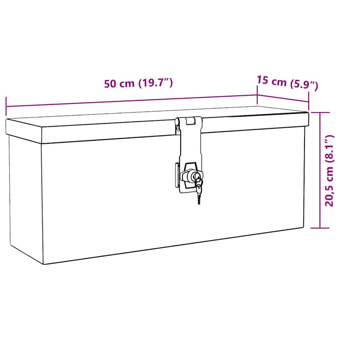 Cutie de depozitare, negru, 50x15x20,5 cm, aluminiu - WALTI WALTI