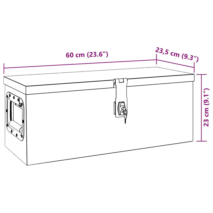 Cutie de depozitare, negru, 60x23,5x23 cm, aluminiu - WALTI WALTI