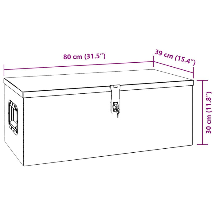 Cutie de depozitare, negru, 80x39x30 cm, aluminiu - WALTI WALTI