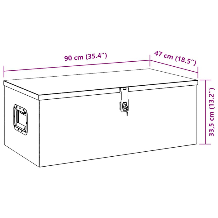 Cutie de depozitare, negru, 90x47x33,5 cm, aluminiu - WALTI WALTI