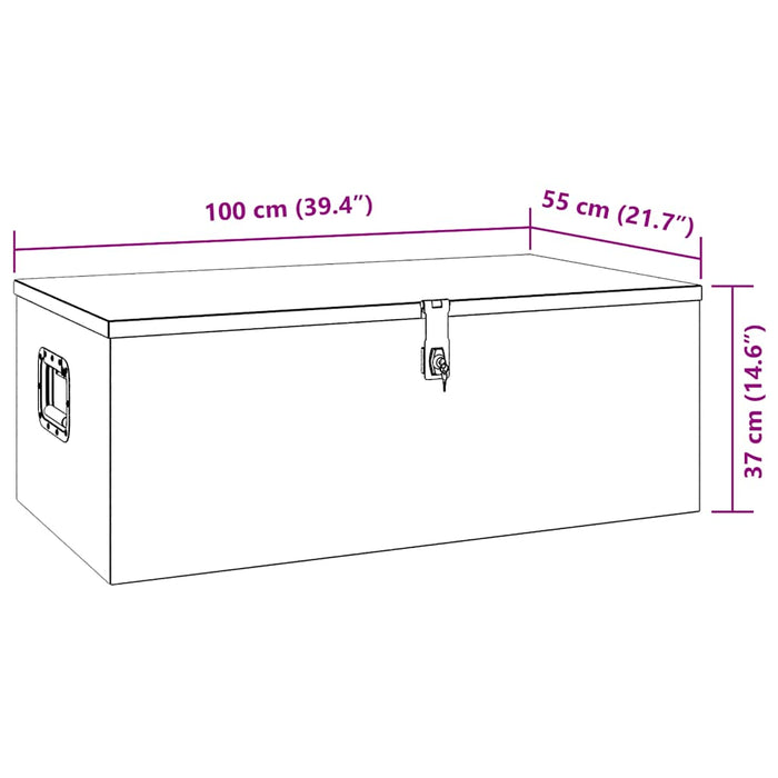 Cutie de depozitare, argintiu, 100x55x37 cm, aluminiu - WALTI WALTI