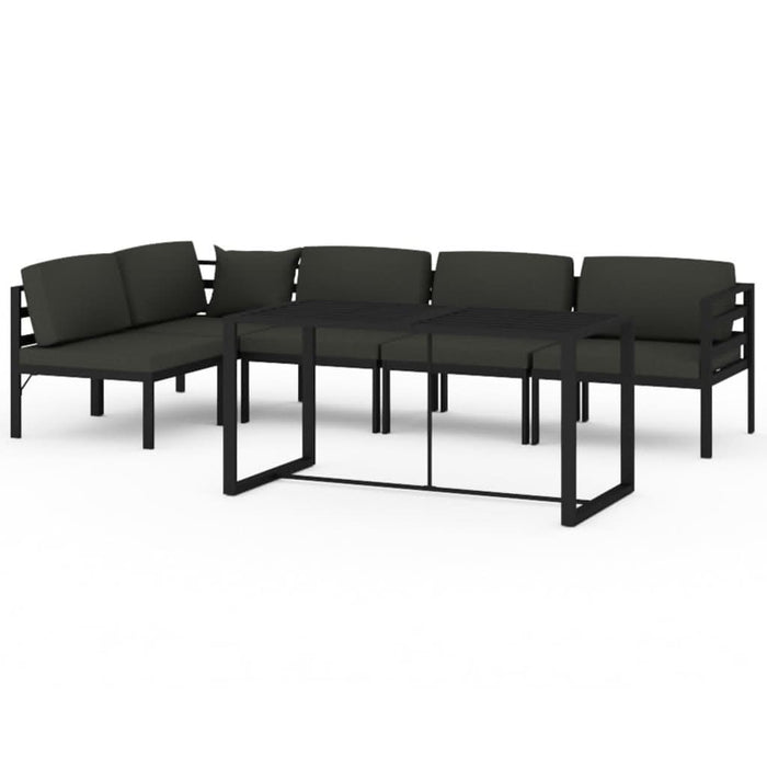 Set mobilier de grădină cu perne, 6 piese, antracit, aluminiu - WALTI WALTI