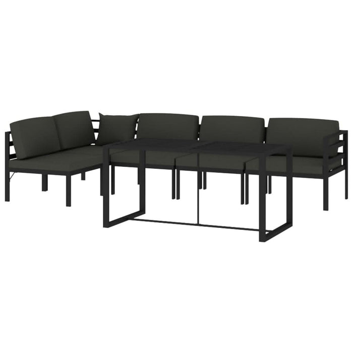Set mobilier de grădină cu perne, 6 piese, antracit, aluminiu - WALTI WALTI