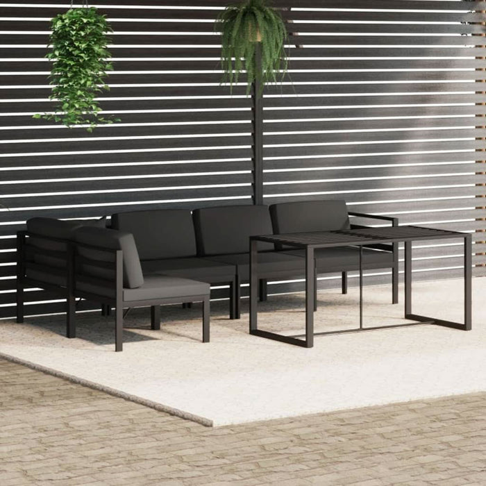 Set mobilier de grădină cu perne, 6 piese, antracit, aluminiu - WALTI WALTI