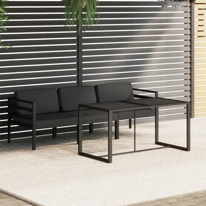 Set mobilier de grădină cu perne, 4 piese, antracit, aluminiu - WALTI WALTI
