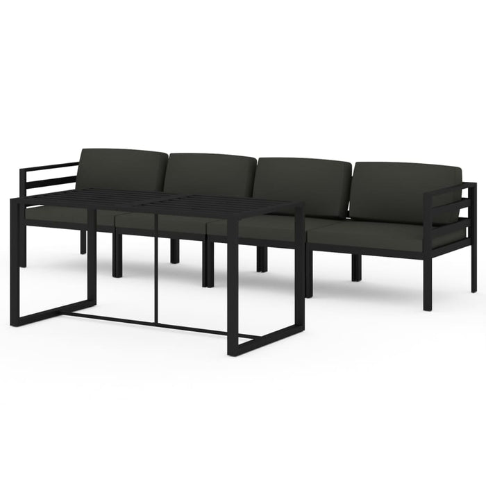 Set mobilier de grădină cu perne, 5 piese, antracit, aluminiu - WALTI WALTI