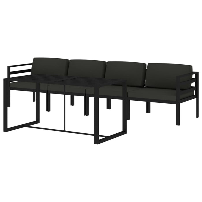 Set mobilier de grădină cu perne, 5 piese, antracit, aluminiu - WALTI WALTI