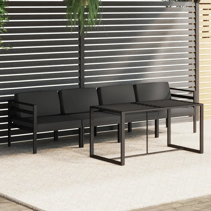 Set mobilier de grădină cu perne, 5 piese, antracit, aluminiu - WALTI WALTI