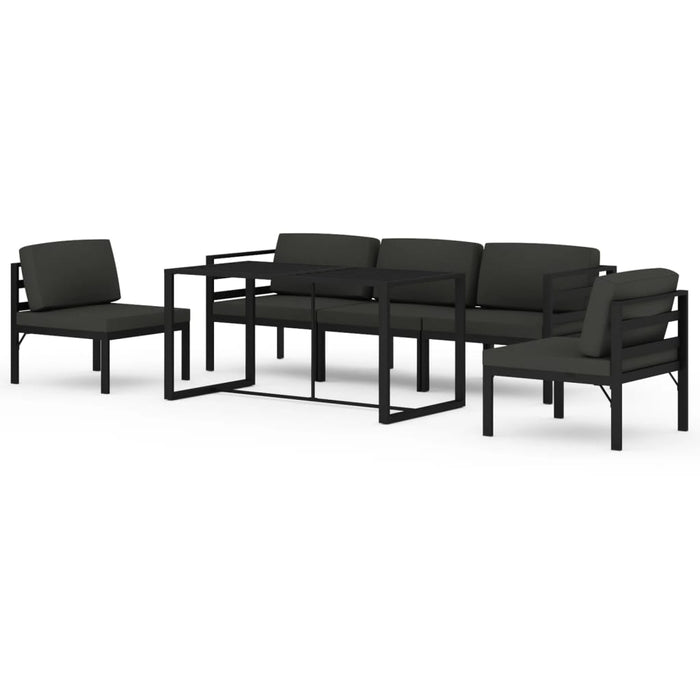 Set mobilier de grădină cu perne, 6 piese, antracit, aluminiu - WALTI WALTI