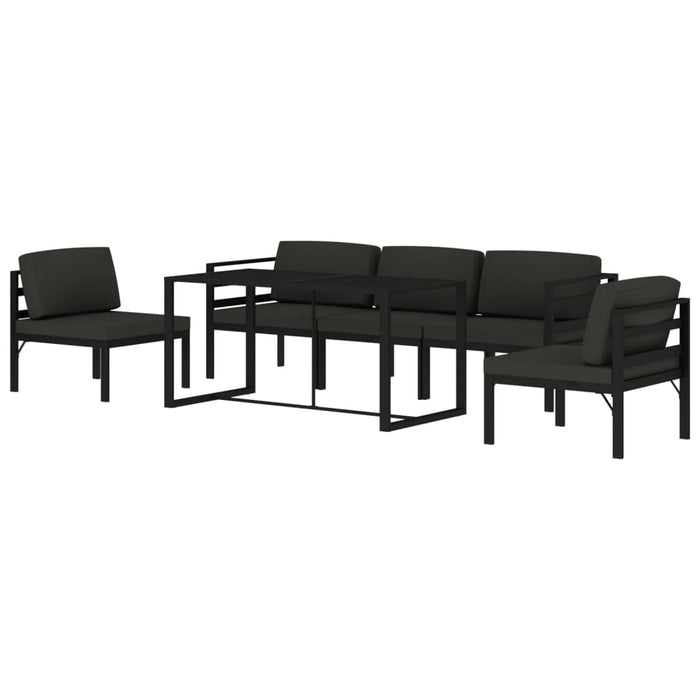 Set mobilier de grădină cu perne, 6 piese, antracit, aluminiu - WALTI WALTI