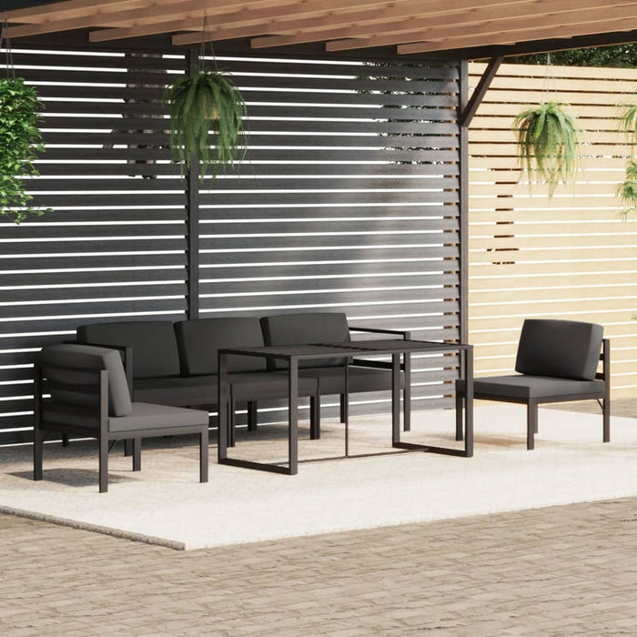 Set mobilier de grădină cu perne, 6 piese, antracit, aluminiu - WALTI WALTI