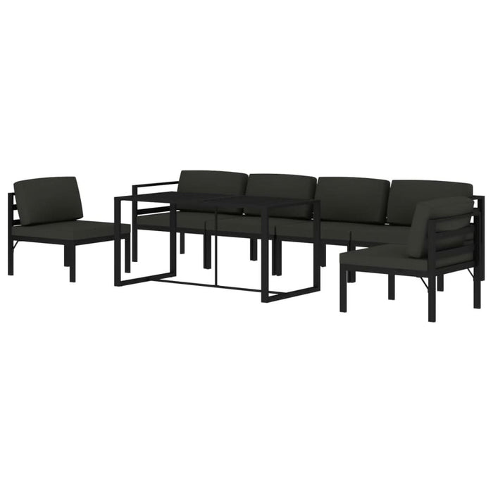 Set mobilier de grădină cu perne, 7 piese, antracit, aluminiu - WALTI WALTI