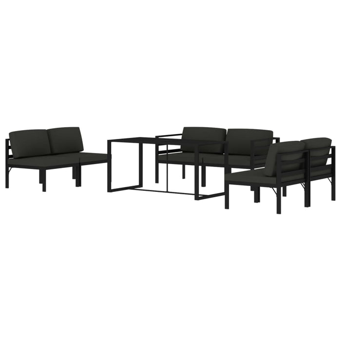 Set mobilier de grădină cu perne, 7 piese, antracit, aluminiu - WALTI WALTI