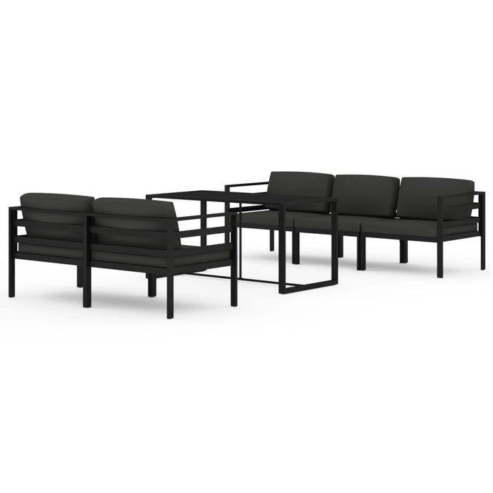 Set mobilier de grădină cu perne, 6 piese, antracit, aluminiu - WALTI WALTI
