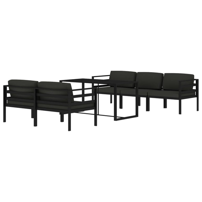 Set mobilier de grădină cu perne, 6 piese, antracit, aluminiu - WALTI WALTI