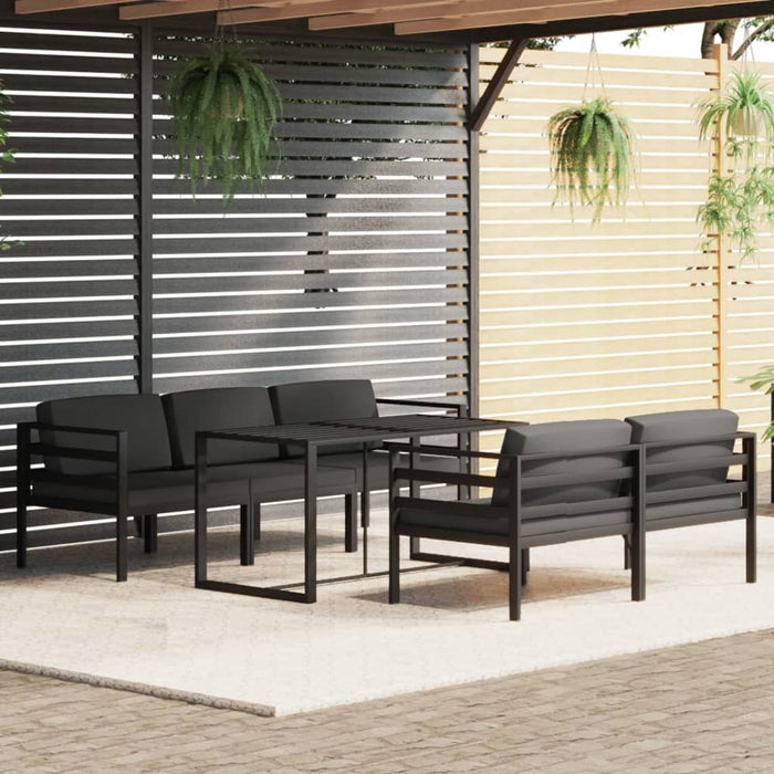 Set mobilier de grădină cu perne, 6 piese, antracit, aluminiu - WALTI WALTI