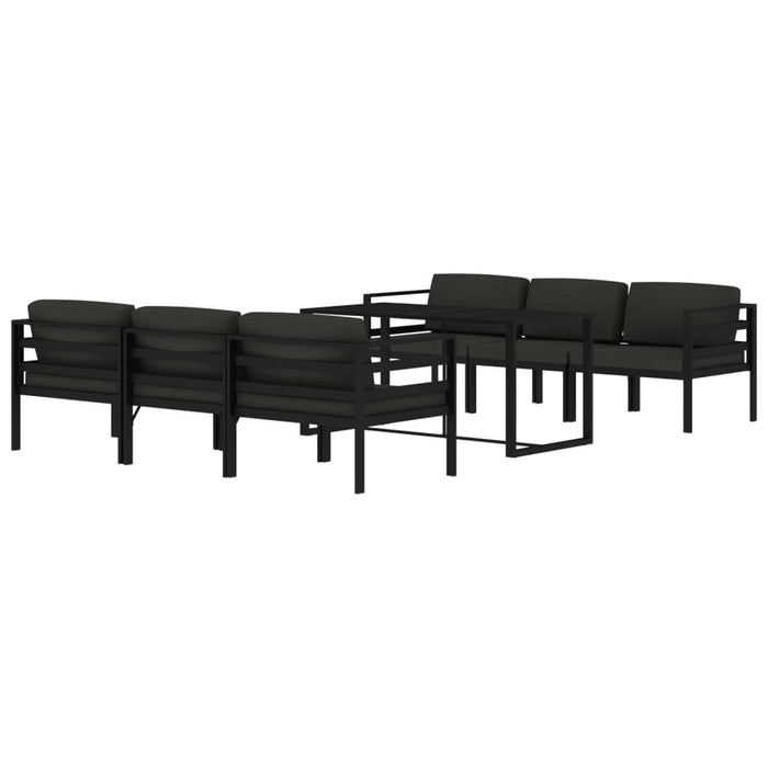 Set mobilier de grădină cu perne, 7 piese, antracit, aluminiu - WALTI WALTI