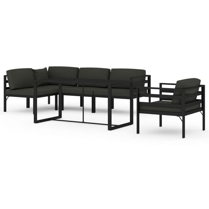 Set mobilier de grădină cu perne, 6 piese, antracit, aluminiu - WALTI WALTI