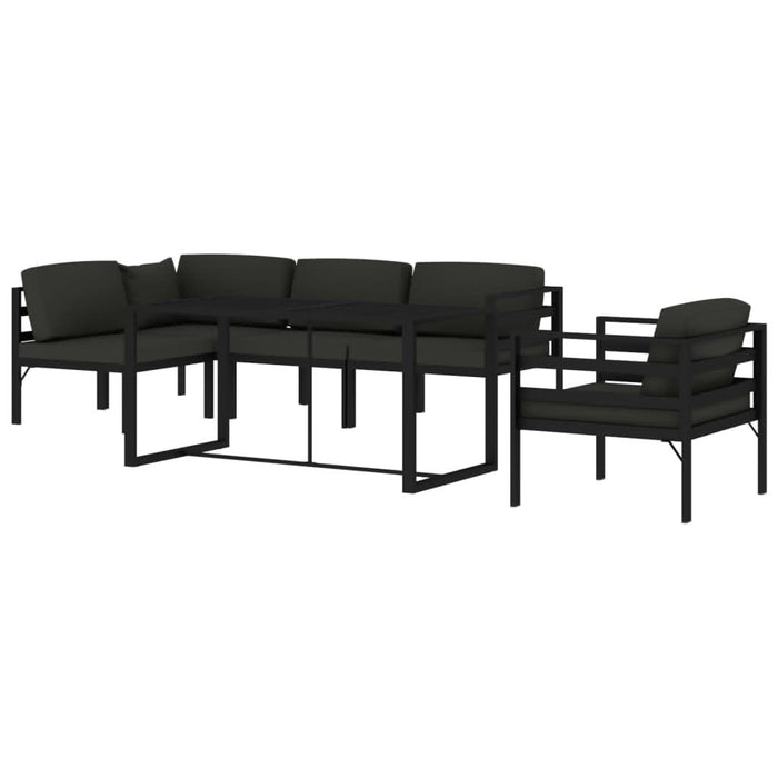 Set mobilier de grădină cu perne, 6 piese, antracit, aluminiu - WALTI WALTI