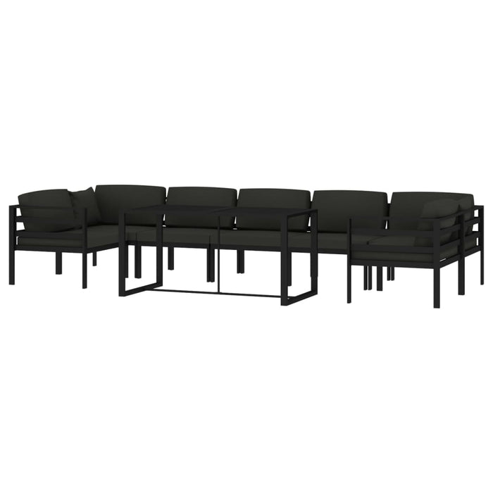 Set mobilier de grădină cu perne, 8 piese, antracit, aluminiu - WALTI WALTI