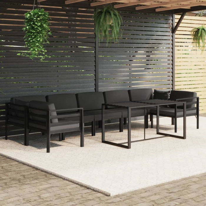 Set mobilier de grădină cu perne, 8 piese, antracit, aluminiu - WALTI WALTI