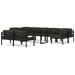 Set mobilier relaxare grădină 10 piese perne aluminiu antracit - WALTI WALTI