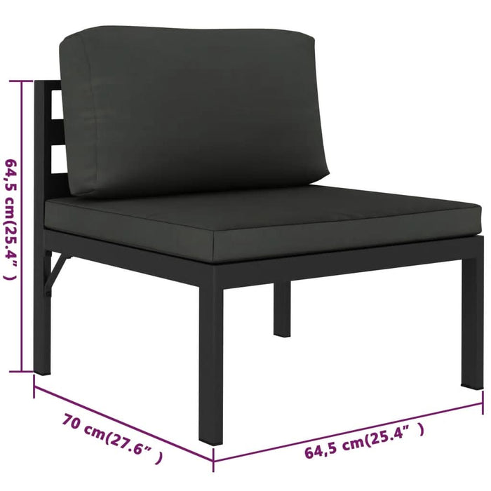 Set mobilier relaxare grădină 10 piese perne aluminiu antracit - WALTI WALTI