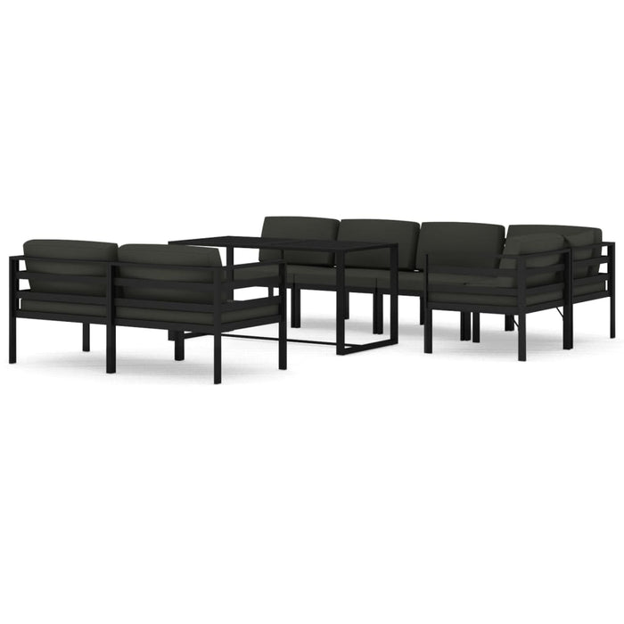 Set mobilier de grădină cu perne, 8 piese, antracit, aluminiu - WALTI WALTI